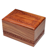 Bogati Hand Carved Rosewood Cremation Urn