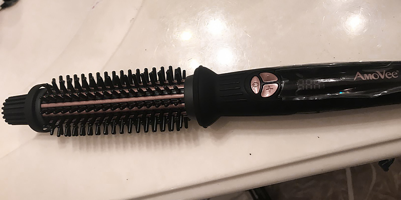 Review of AmoVee amovee-curling iron brush-all Mini Curling Iron Travel Hair Brush