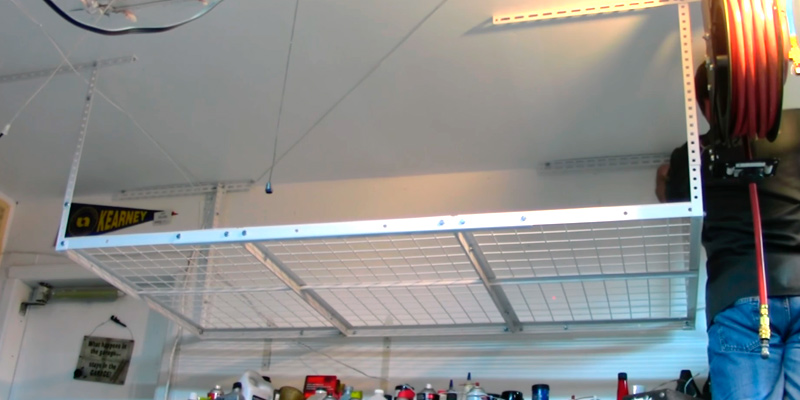 Review of FLEXIMOUNTS Storage Rack Overhead Garage Adjustable Ceiling