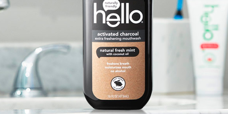 Review of Hello Oral Care Naturally friendly Activated Charcoal Teeth Whitening Fluoride Free Mouthwash