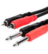 Hosa HOS CPR203 Dual 1/4 inch TS to Dual RCA Stereo Cable