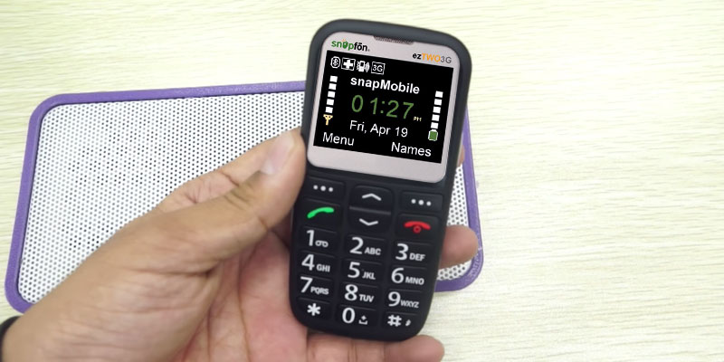 Snapfon ezTWO3G Senior Unlocked GSM Cell Phone in the use