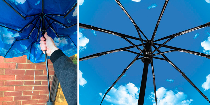 Rain-Mate Compact Travel Windproof Umbrella in the use