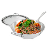 Calphalon Triply Stainless Steel Wok Stir Fry Pan with Cover