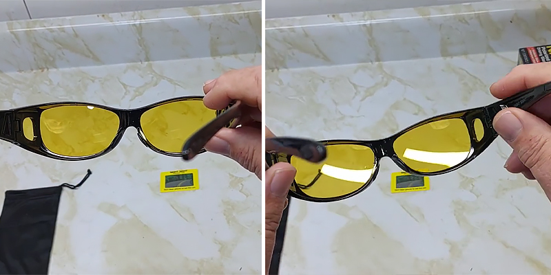 Review of Boolavard Night Sight Night Driving Over Glasses UV Wind Protection