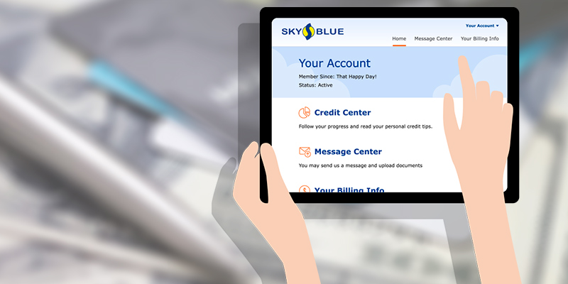 Sky Blue Credit Repair Services in the use