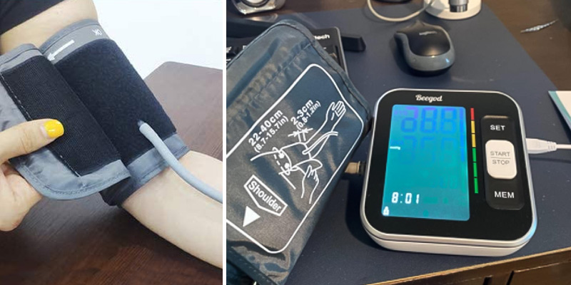 VBOKE Upper Arm Automatic Digital Blood Pressure Monitor in the use