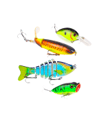 AISPARKY Fishing Lures with Floating Rotating Tail Barb Treble Hooks