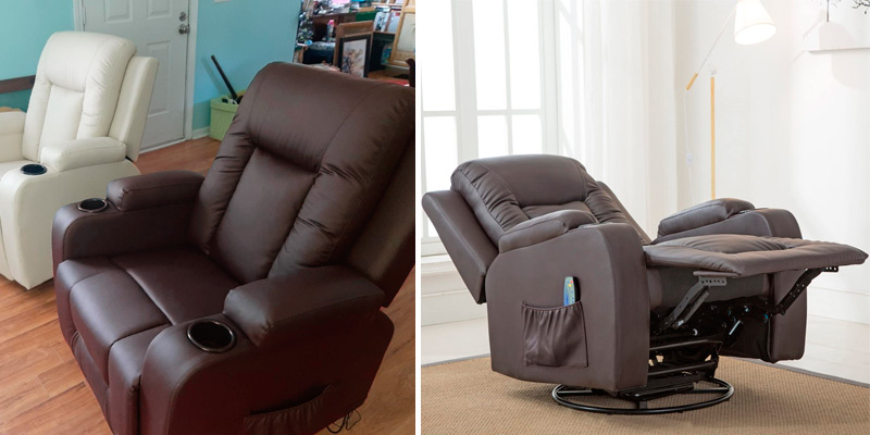 Review of ComHoma Leather w/Heated Massage 360 Degree Swivel Recliner Chair