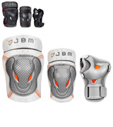 JBM international BMX Bike Knee Pads and Elbow Pads with Wrist Guards Protective Gear Set for Biking, Riding, Cycling and Multi Sports