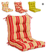 Greendale Home Fashions 4808-Roma Stripe Outdoor Seat/Back Chair Cushion